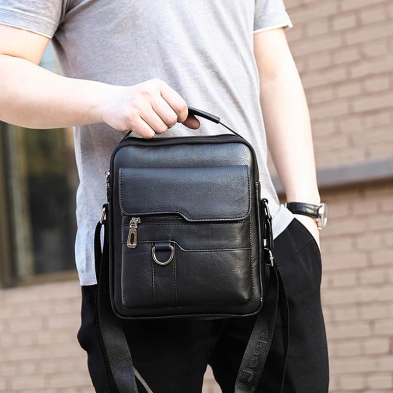 PU Leather Shoulder Bags for Men Crossbody Bag Travel Office Business Bag