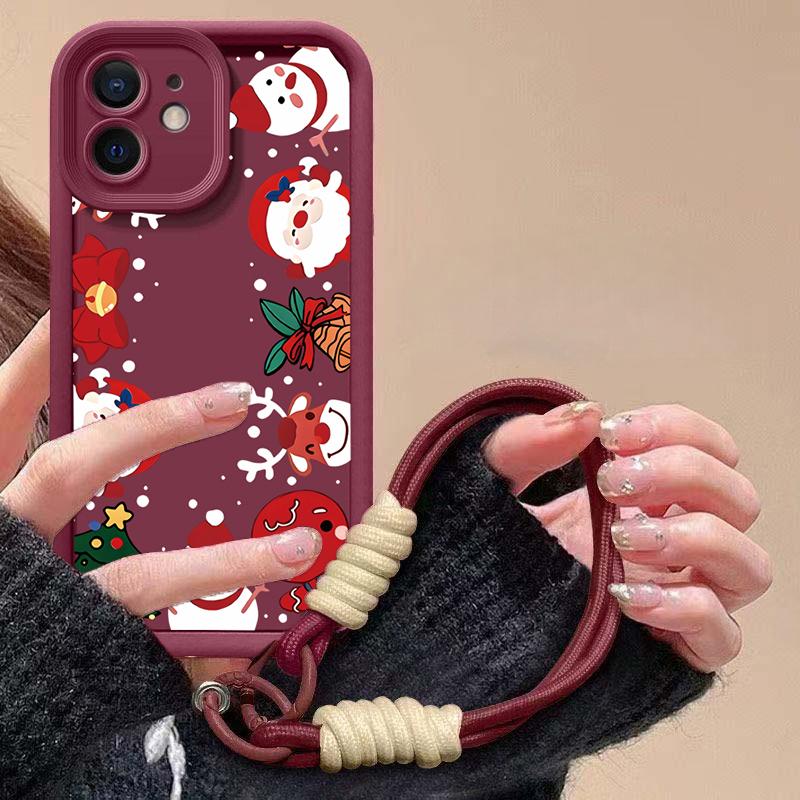 Cute Christmas Red Chain Phone Case For Huawei P20 P30 P40 P50 Pro Mate 20 30 40 50 Pro Lite Nova 5i 5T 11 Play 60 Plus Cover