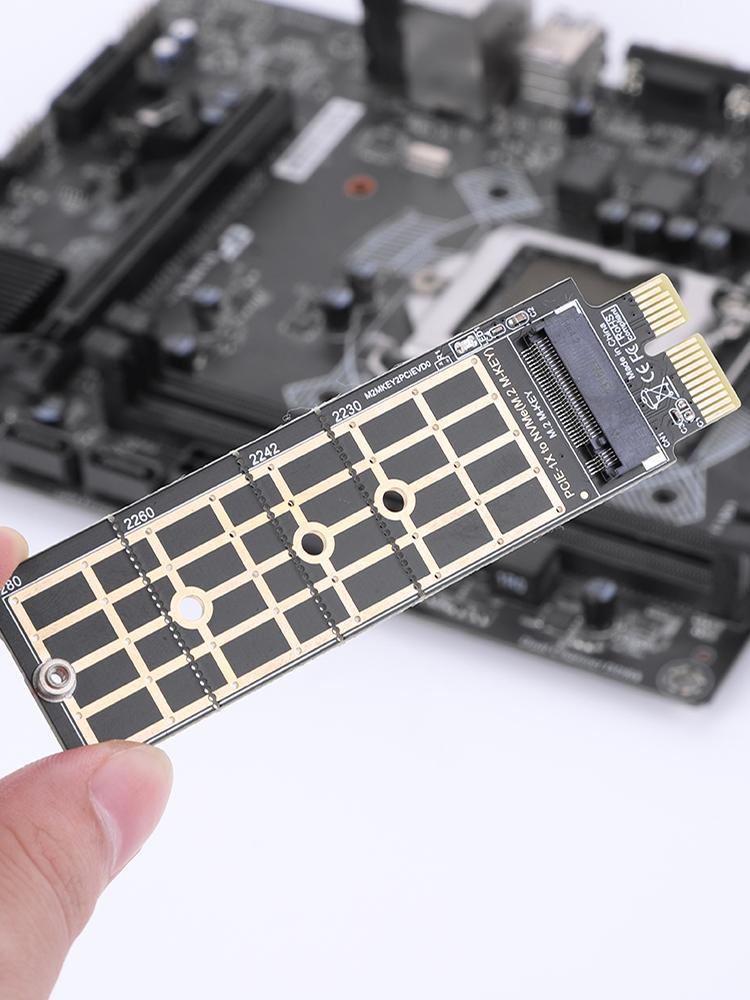NVMe SSD M.2 PCIE 3.0 X1 Raiser Card PCI-E M Key Connector PCIE 3.0 X1 To M.2 NVMe SSD Adapter for 2230 2242 2260 2280 M.2 SSD