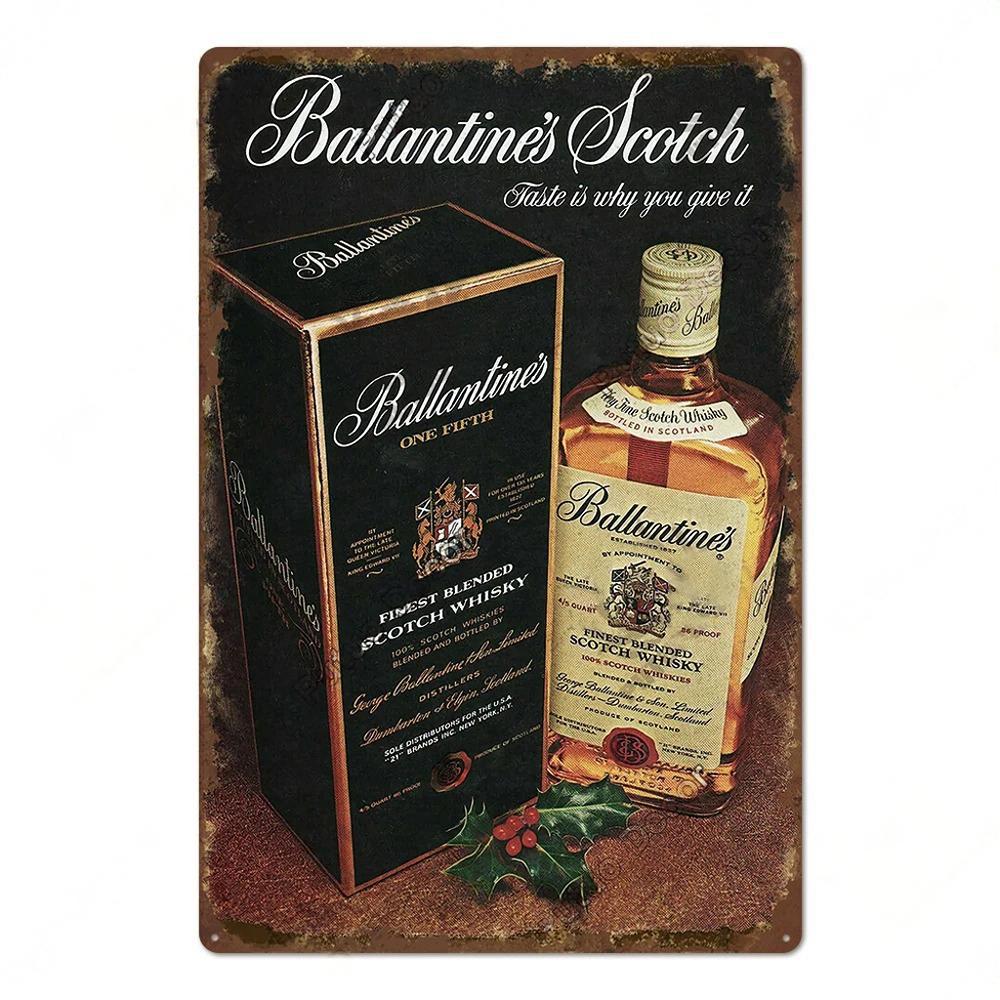 FJ Whisky Affischer Plakett Vintage Metallplåt Dekor Metallskyltar Pin Up-flicka Retro Väggdekoration för Bar Klubb Pub