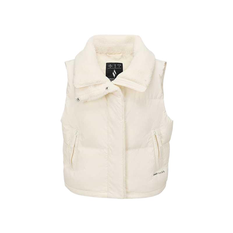 Skechers Fashion Series Solid Color Warm Windproof Waterproof Down Vest Women vests L425W032-01B4 M