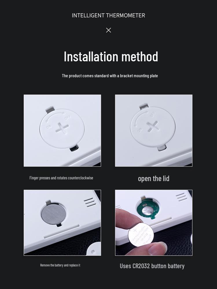 Pandun 1cm Slim Digital Thermometer & Hygrometer for Baby Room