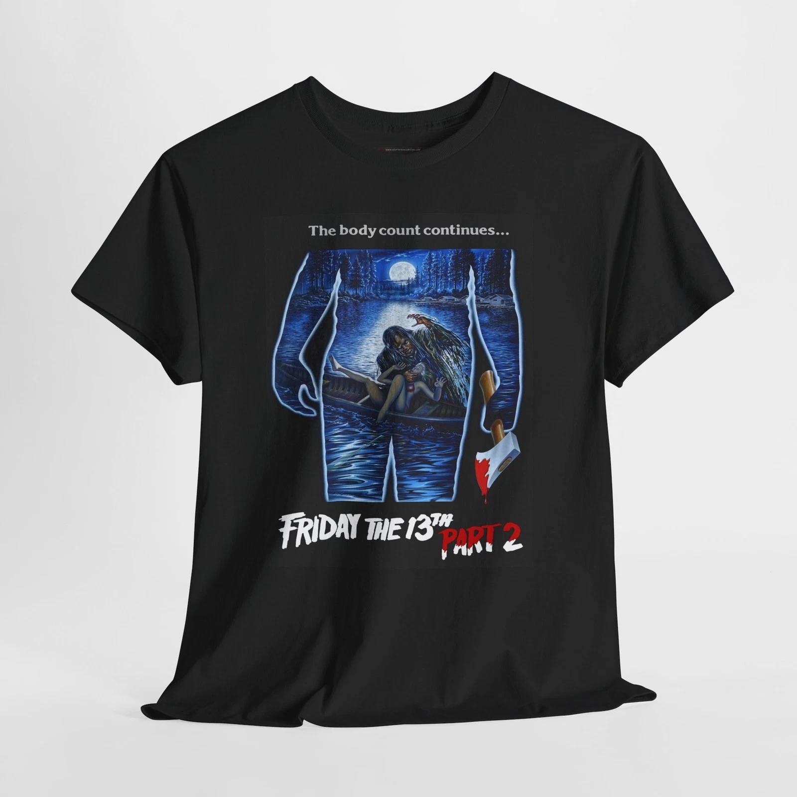 Friday the 13th Part 2 1981 Retro Movie Poster Horror Unisex Graphic T-Shirt L