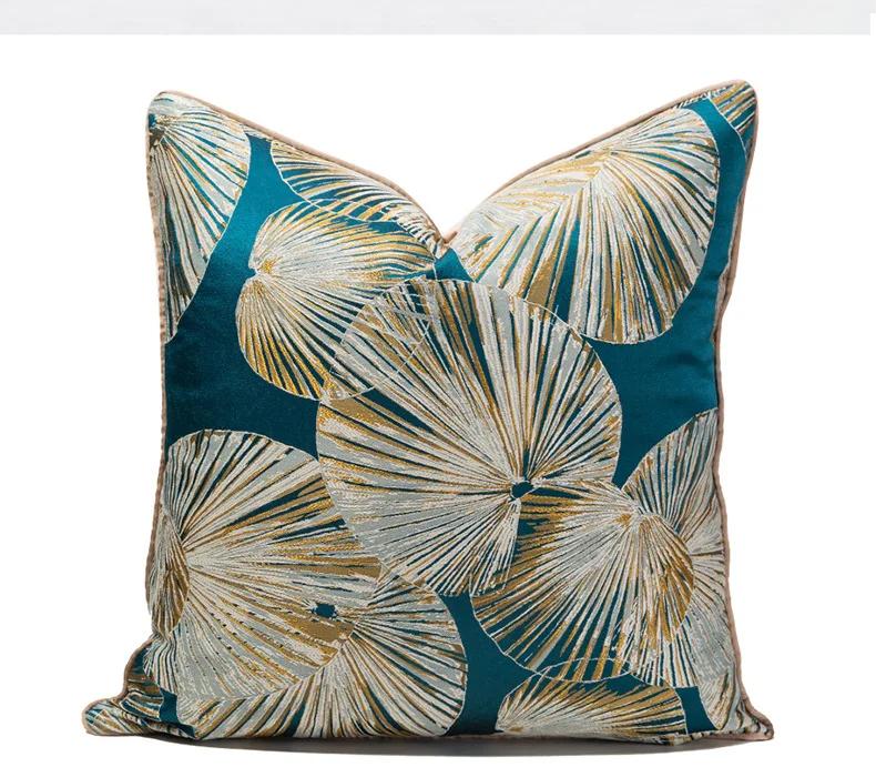 1 PC Light Luxury Cushion Cover High Grade Jacquard Pillowcase 30x50/45x45/50x50CM Champagne Blue Home Hotel Bed Sofa Decoration
