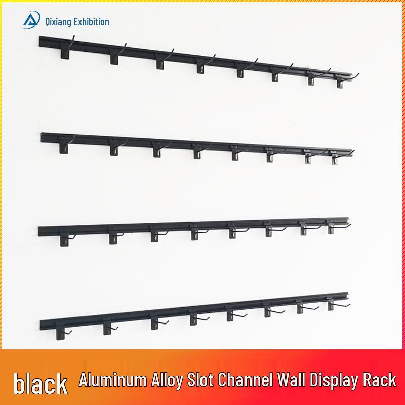 

Wall-Mounted Display Rack for Accessories, Ornaments, and Snacks with Pegboard Hooks 30cm Aluminum Slot Rail, No Hooks