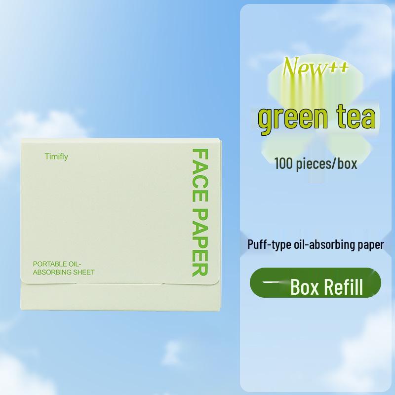 Oil Blotting Paper with Powder Puff & Mirror - Portable and Refreshing, 100 Sheets