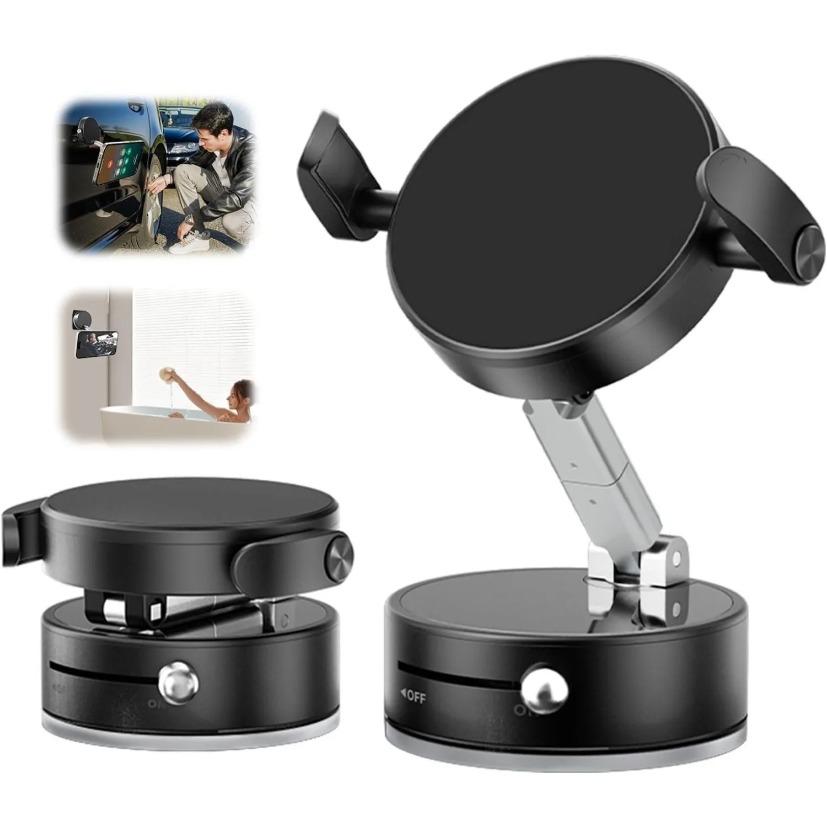 Car Magnetic Clip Phone Holder 360° Rotation Car Vacuum Suction Cup Stand For Magsafe iPhone 17 16 15 14 13 12 Pro Max Bracket