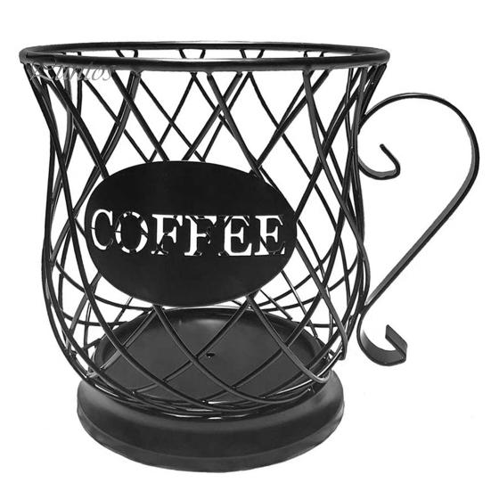 

Органайзер в виде кофейных капсул, устойчивый к коррозии в винтажном стиле, с ручкой, корзина для фруктов, настольный органайзер чёрный