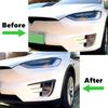 For Tesla Model X 2015 2016 2017 2018 2029 2020 Front Bumper Splitter Fog Lamp Grill Spoiler Cover Air Vent Wind Knife Body Kits