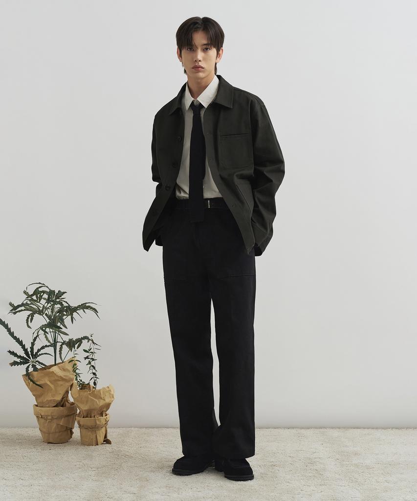 Draw Fit Garni Pocket Chore Jacket [Khaki]