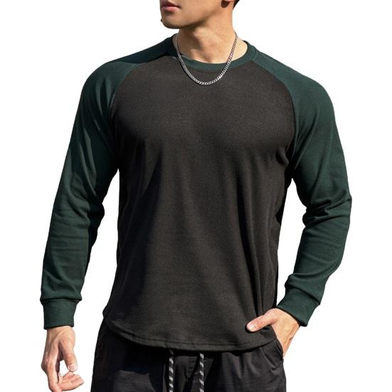 

Осень-зима Мужской топ-топ Slim Fit Лоскутный O-образный вырез Пуловер Эластичный S белый