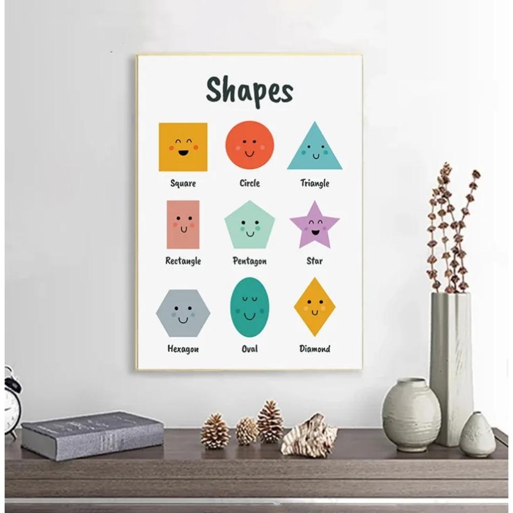 Hebrew Letters Alphabet Jewish Number Day Time Wall Art Canvas Painting Nordic Posters and Prints Wall Pictures Kids Room Decor