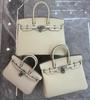 Large-capacity Litchi Pattern Togo Gold and Silver Diamond Genuine Leather Top-grain Cowhide Fashionable and Versatile Single-shoulder Handbag