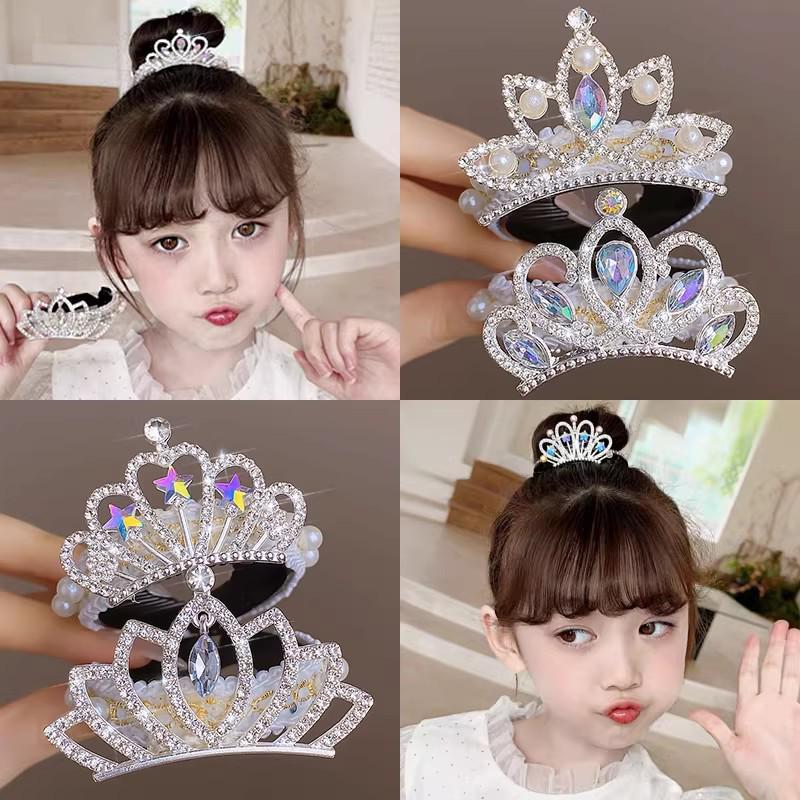 Girls' Beaded Princess Crown Headdress Hair Clip