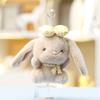Plush Rabbit Keychain With Checkered Bowknots And Necklaces Decor For Girls Gift And Bag Decoration