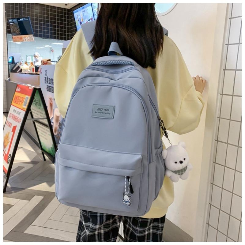 Waterproof Teenage Bookbag Nylon Rucksack Fashion Girl Backpack Women Shoulder Bag High School Schoolbag Black