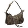 Fendi Simply Adjustable Shoulder Bag With Zipper Closure Polyester Nylon Pu Cotton Resin Single Shoulder Bag Mini Women'S Brown