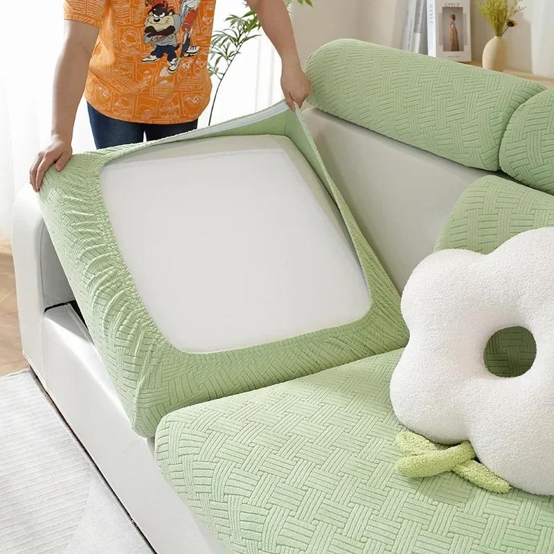 Thick Jacquard Sofa Seat Cushion Cover Funiture Protector Stretch Couch Covers ForLiving Room Removable Seat Slipcover Kids Pets