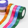 Customized Double Face Solid Black Woven Edge 100% Polyester Satin Ribbon