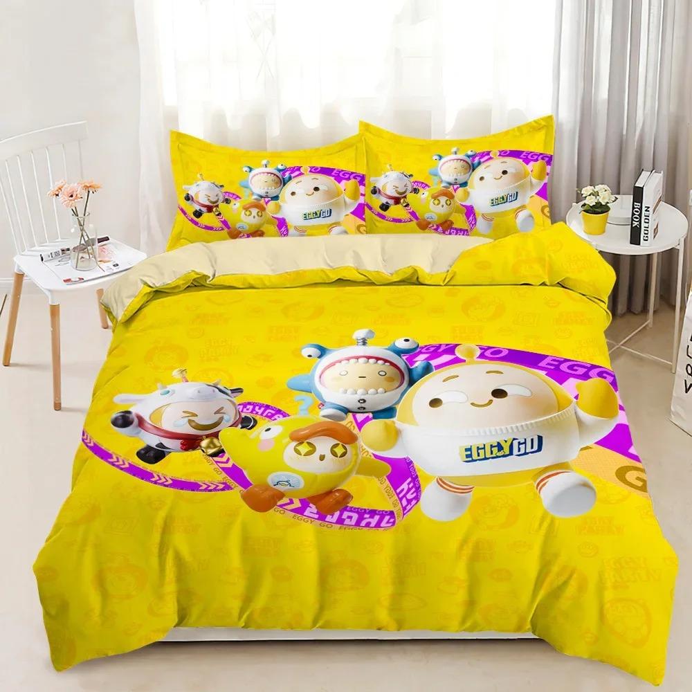 3D Eggy Party Bedding Sets Comforter Quilt Duvet Cover Pillow Case Kids Adult Size Soft Comfortable