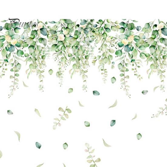 Wall Sticker Fine Workmanship Bright Color Green Plant Pattern Wall Decals for Home Living Room Decoration