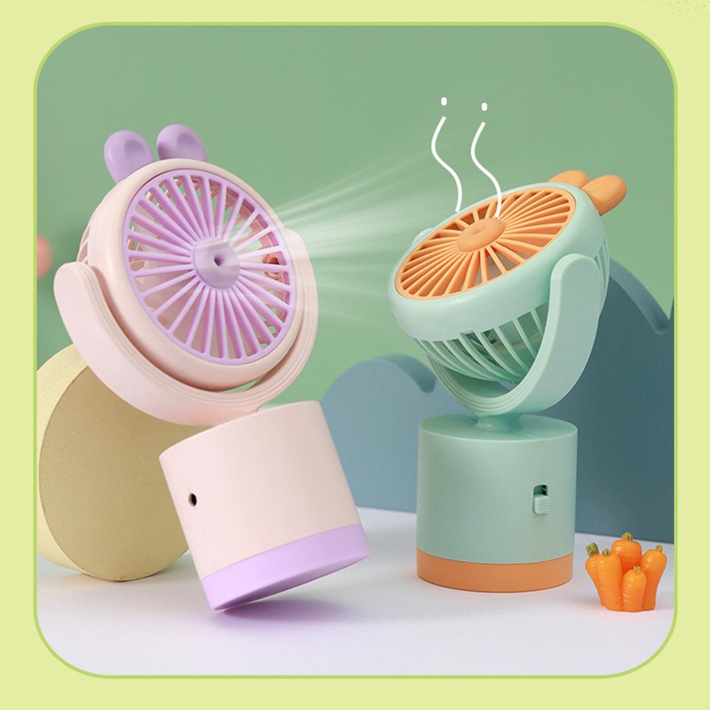 Handheld Desktop Fan Indoor And Outdoor Portable USB Rechargeable Cartoon Cute Electric Fan