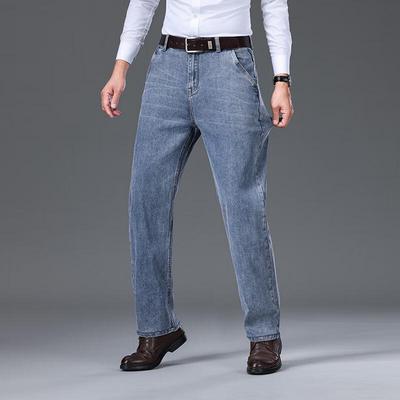 Yiliteng Men's Elastic Loose Straight Fit Jeans