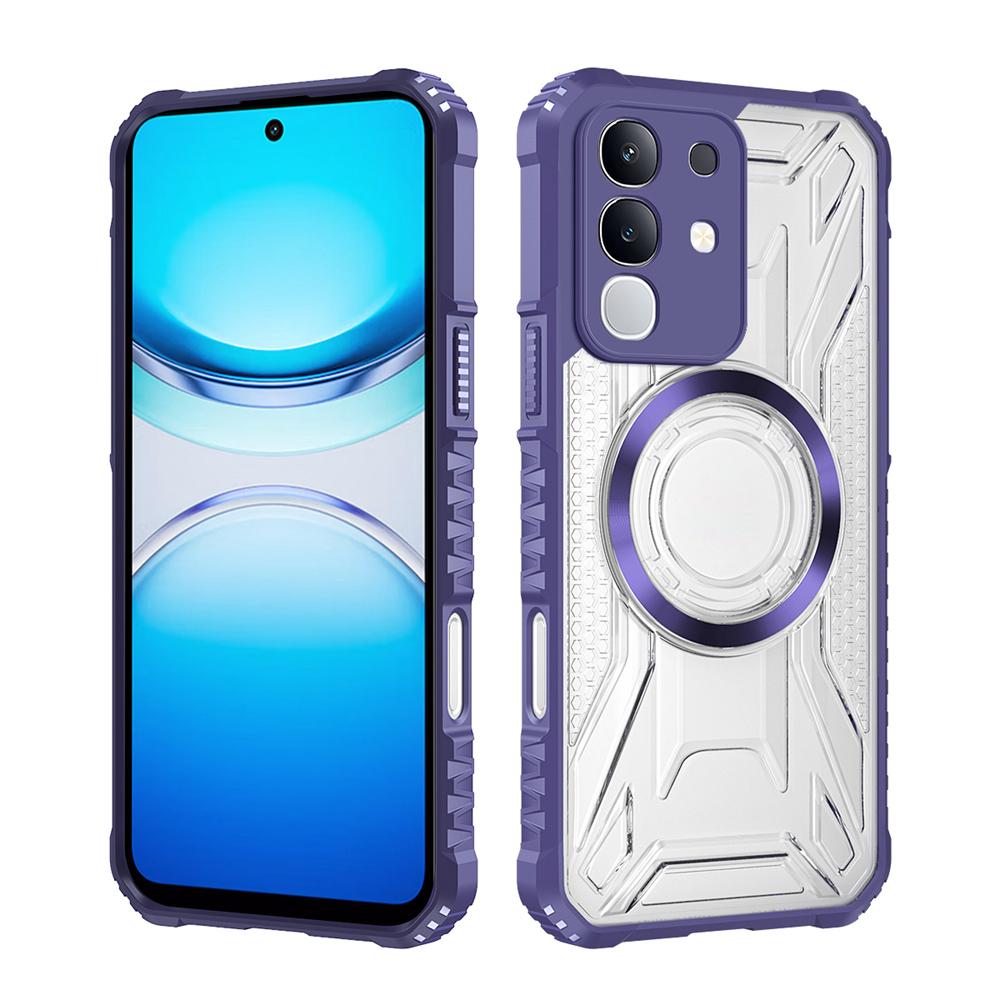 KEYSION Průhledný magnetický kryt pro VIVO Y29 4G Měkký silikon+PC Odolný Nárazuvzdorný Zadní kryt telefonu pro IQOO Z10X 5G