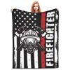 Firefighter blanket gift for firefighter man dad husband adult bedroom living room decoration flannel blanket