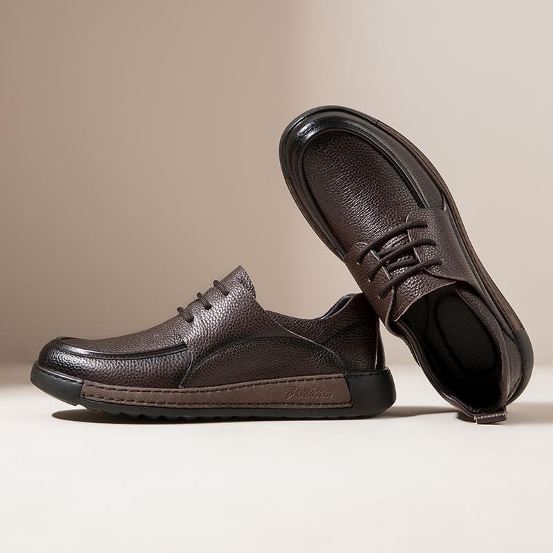 Fashion All-match Male Flats High Quality Skate Shoes Men Walking Shoes for Men Lace-Up Sneakers Leather Mens Breathable Casual Shoes