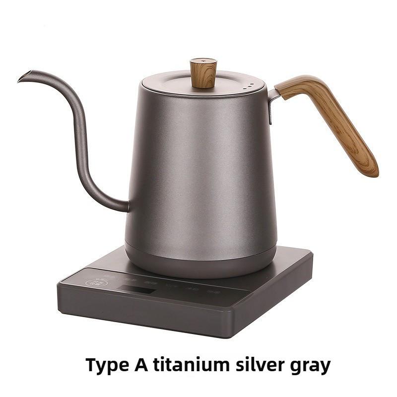 800ML Stainless Steel Gooseneck Tea Kettle Electric Coffee Pot Household Temperature Control Heating Water Bottle