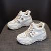 2025 new leather belt drill hollow dad shoes women's summer lightweight inner height increase casual sports shoes platform sandals