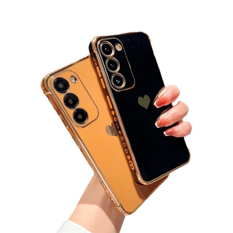 Anti fall Side Love Electroplating Soft Shell Suitable for Samsung S25 UltraS24S23 Mobile Phone Case Small and Fresh A56A15