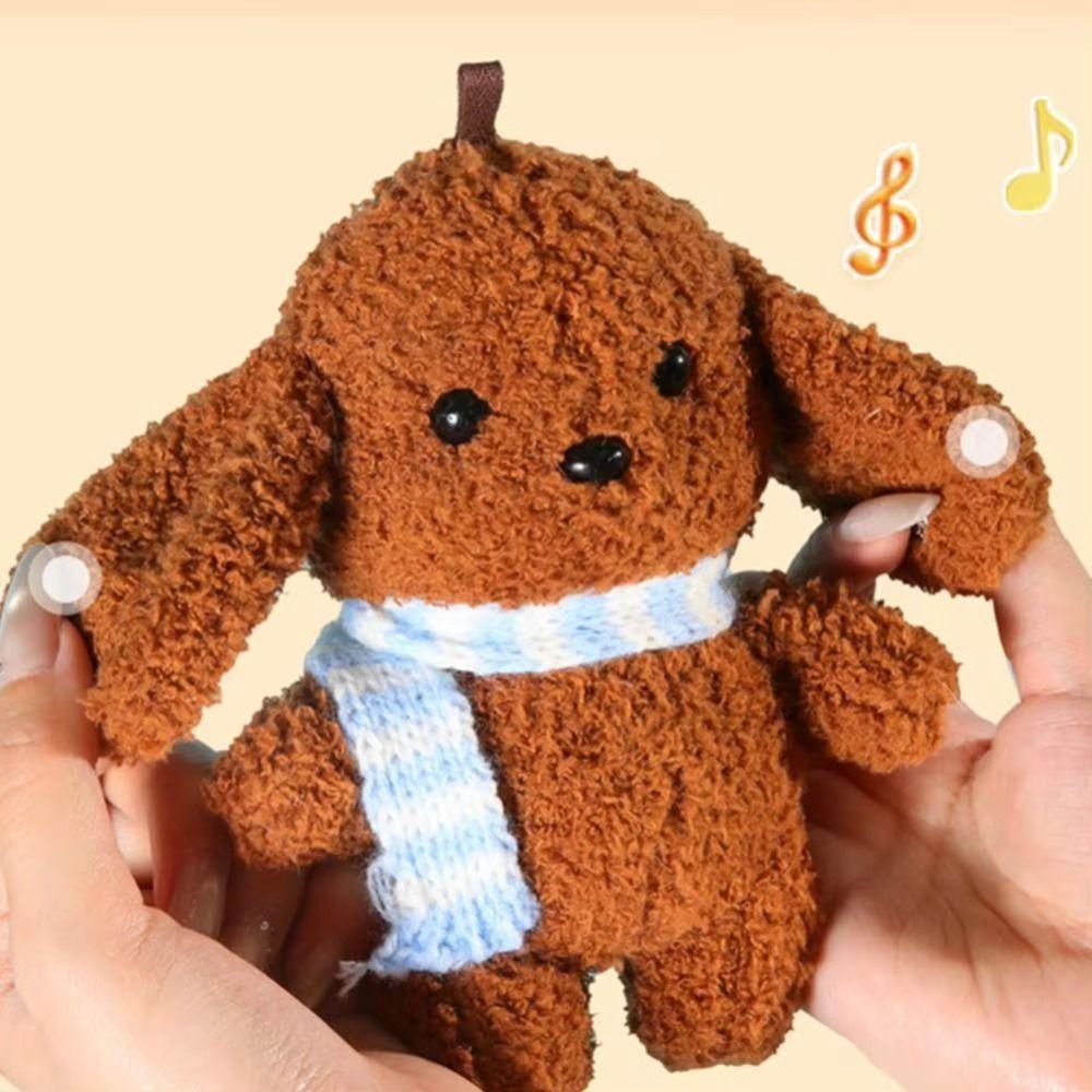 Induction Rhythm Piano Lop-eared Rabbit Plush Toys Induction Beat Doll  Birthday Xmas Gift
