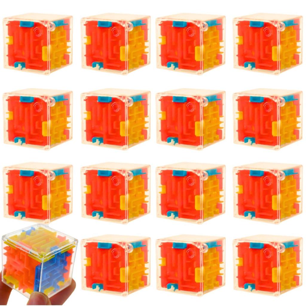 VIVIJOIE 3D bludiště, kostka, mini kostka, jednotlivě balená hračka, cena, velká kapacita, festivalová hračka, cena pro děti (48 kusů)