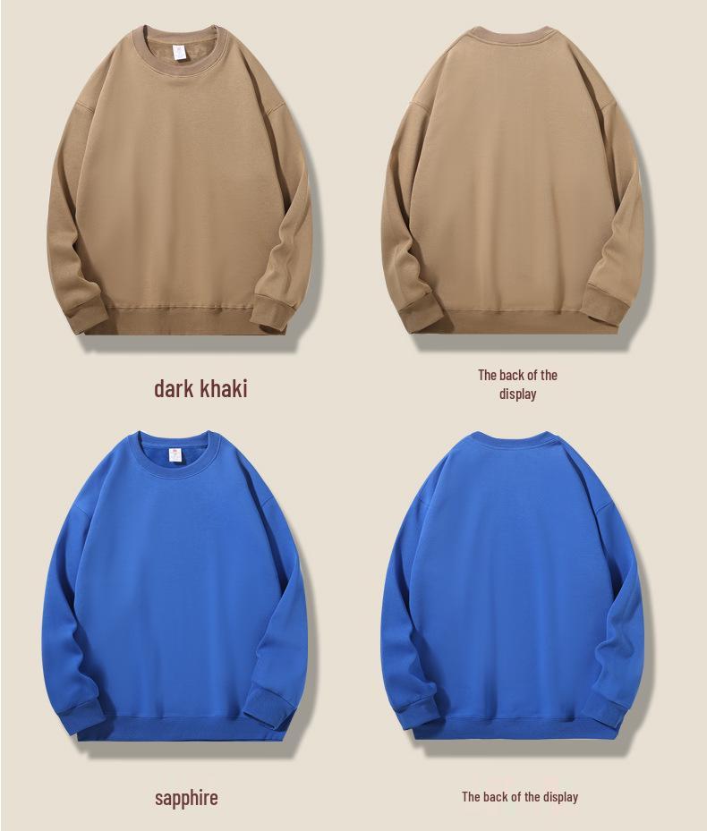 16-kleurige geborstelde katoenen fleece ronde hals casual hoodie voor koppels