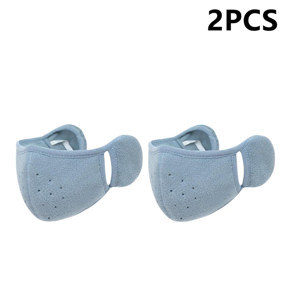 2Pieces Winter Fleece Earmuffs with Windproof Mouth Cover Unisex Warm Ear Warmer Breathable Face Mask for Outdoor Activities