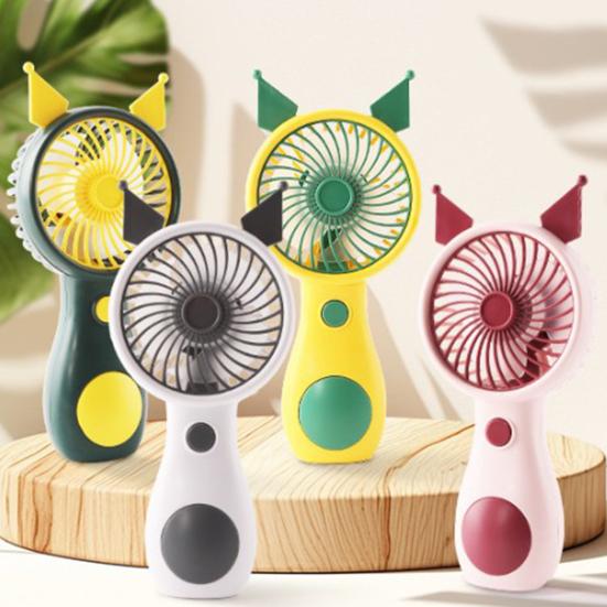 Tragbarer Mini-Ventilator im Cartoon-Katzenohren-Design, 5 mm Sicherheitsgitter-Turbinenflügel, 5 Geschwindigkeitsstufen, Schnellladefunktion