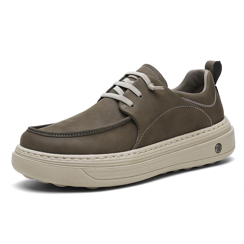 New Men's Thick Bottom Shoes Fashion Casual Leather Oxford Shoes Retro Versatile Soft Leather Soft Bottom Flat Designer Shoe