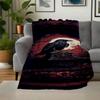 "Midnight Raven: Gothic Moonlit Art Print"Blanket Flannel Throw Blanket for Sofa, Bed, Travel, Camping, Office, Couch, Chair, And Bed Gift f