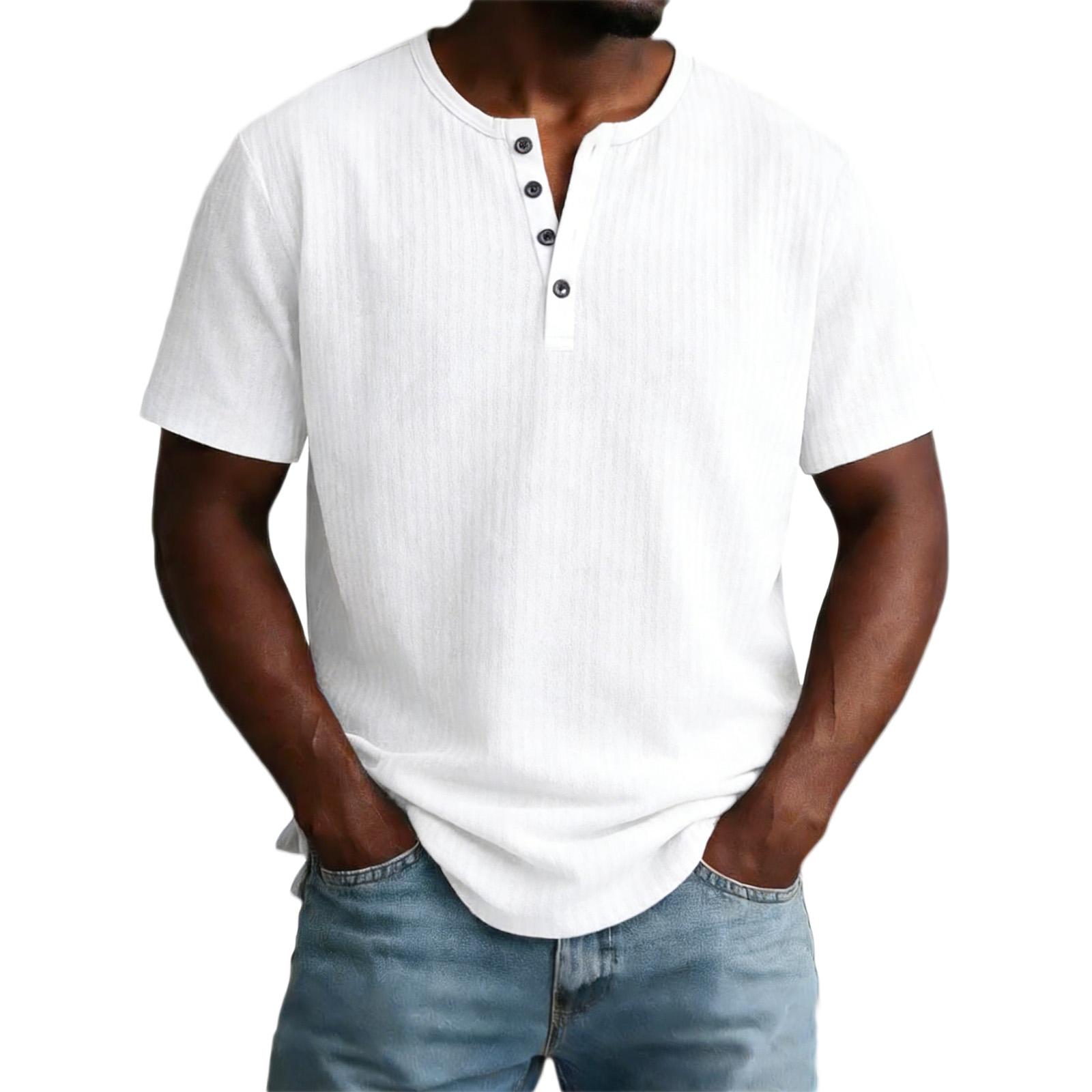 

Men s Color Short Sleeve Tops Men s Casual Fashion Short Sleeve Tops XL білий