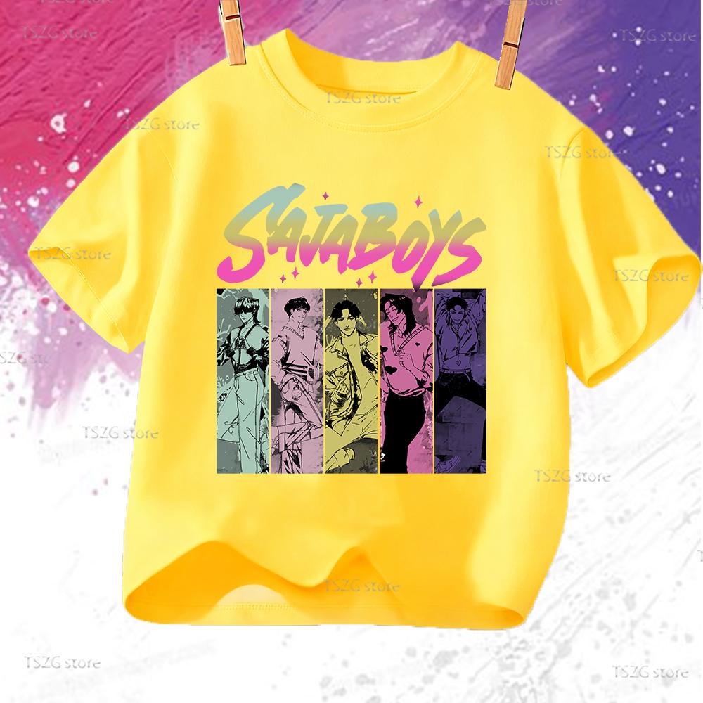 

Summer Anime KPop Demon Hunters Saja Boys Print Children T-shirt Tops Fashion Kids Clothes Short Sleeve Fans Gift Tshirt 160