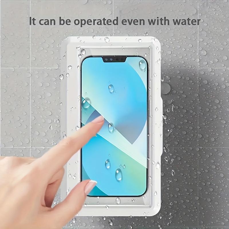 360 ° Rotating Touch Sensitive Phone Holder Shower Phone Holder - Bathroom Wall Mounted Suitable For 6.8-inch, Bathtub, Kitchen