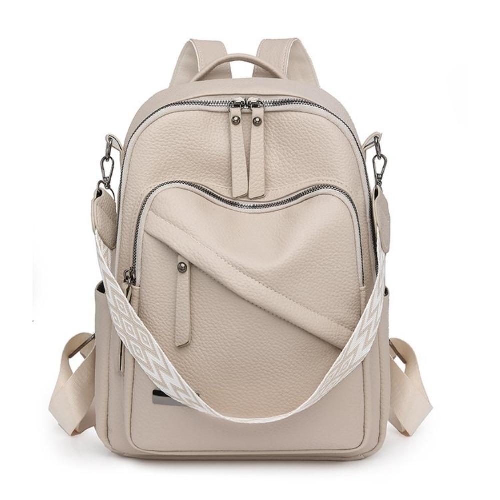 Backpack New Women's Retro Simple Shoulder Bag Multi-layer Versatile Travel Backpack Student School Bag