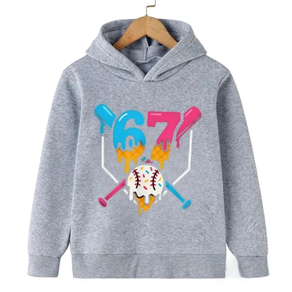 Spring Autumn 67 Children's Hoodie Kids Casual Boys Girl Pullover Fashionable and Funny Comfortable Sweatshirt Hoodies Coat