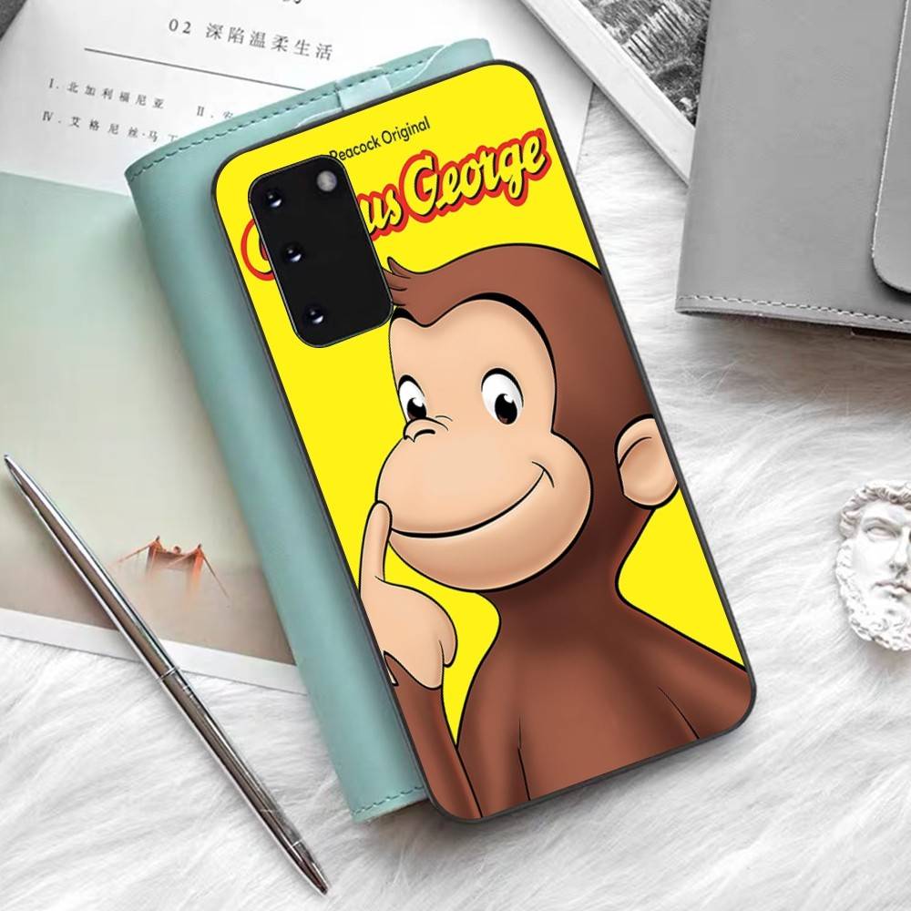 

Lovely Curious G-George Monkey Phone Case For Samsung S 24 Fe 25 Ultra Plus 20 Lite 21 30 22 23 24 22 Ultra 5G Fundas Samsung S30 Ultra 5G
