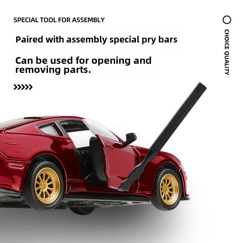 1/42 Ford Mustang GT Racing Model Car - CCA Color Amber Alloy, Assembly with Removable Parts, Modified Box Version