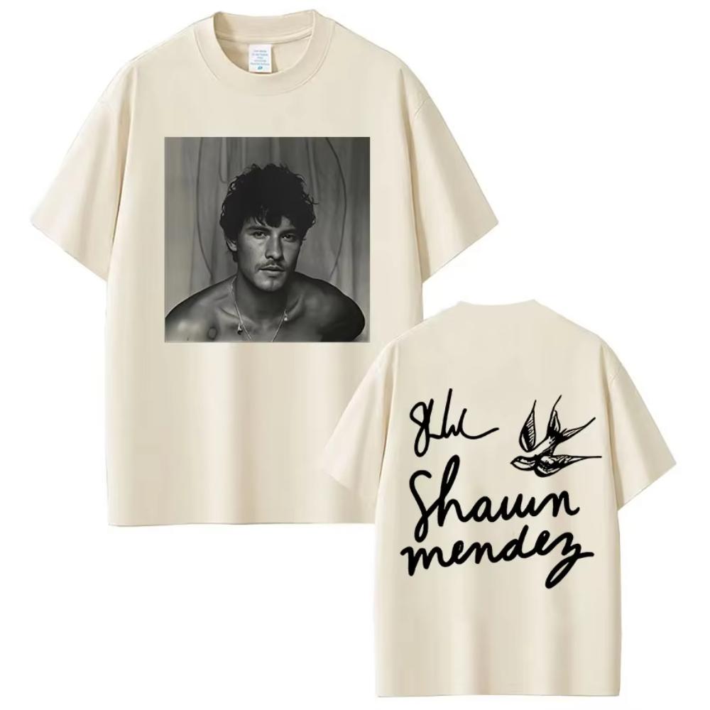 Rapper Shawn Mendes Tour 2025 Album Graphic T-Shirt Men Women Clothing Fashion Pop Music Shirt Vintage Oversized Cotton T Shirts