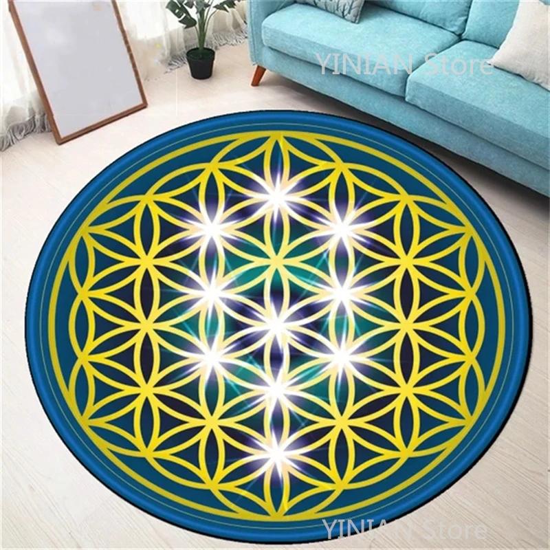 Geometry Round Carpet Cushion Living Room Bedroom Floor Mat Doormat Sofa Computer Chair Area Rug Dropshipping Wholesale
