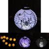 Premium Quality Led Paper Pumpkin Lantern With Spider And Bat For Halloween Party Decor